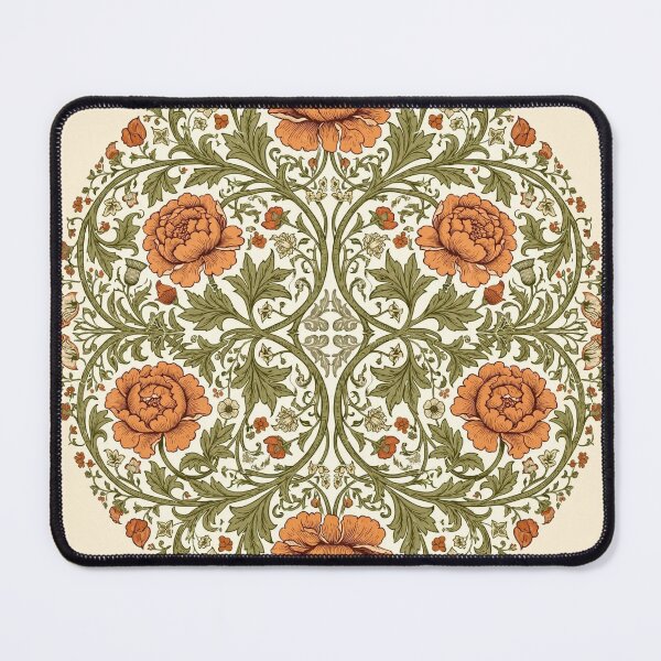 Item preview, Vintage Orange Peony Floral - Circular Botanical Damask Pattern designed and sold by Mittu96.