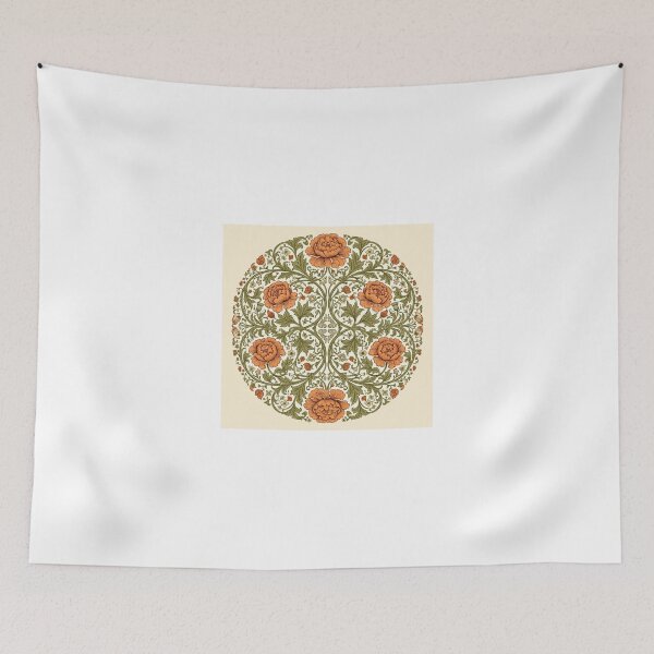 Item preview, Vintage Orange Peony Floral - Circular Botanical Damask Pattern designed and sold by Mittu96.