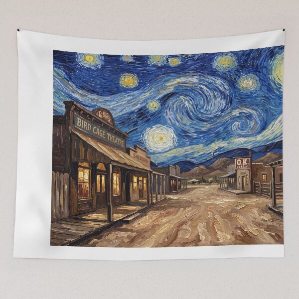 Item preview, Tombstone Arizona Starry Night Western Landscape designed and sold by Bad-Decisions-Designs.