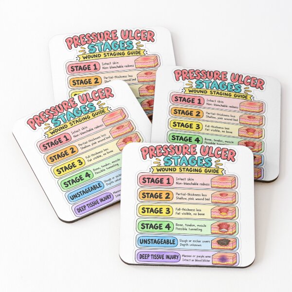 Item preview, Pressure Ulcer Stages Drawn Study Aid Nursing Student Sticker designed and sold by isokinetic.