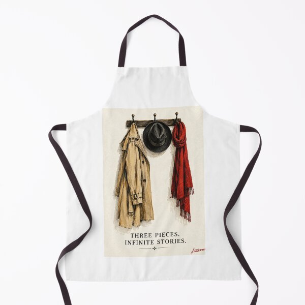 Item preview,  Minimalist Wardrobe Illustration, Trench, Fedora and Red Scarf designed and sold by Artisticanvas.