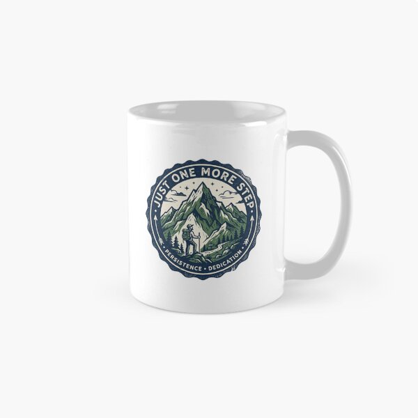 Item preview, Just One More Step Retro Hiking Mountain Badge designed and sold by Sanan Israyilli.