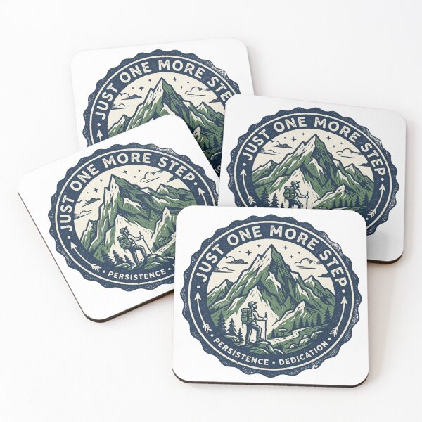 Item preview, Just One More Step Retro Hiking Mountain Badge designed and sold by Sanan Israyilli.