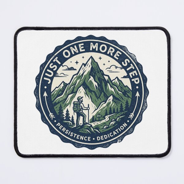 Item preview, Just One More Step Retro Hiking Mountain Badge designed and sold by Sanan Israyilli.