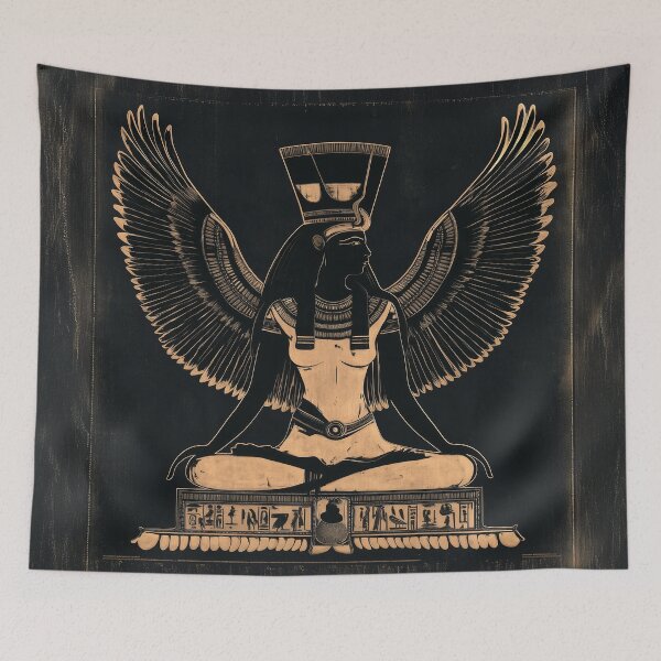 Item preview, Sacred  Gold and Black Winged Goddess - Egyptian Mythology Design designed and sold by Audra-studio.