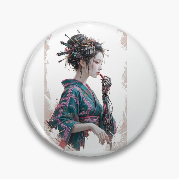 Item preview, Cyberpunk Geisha Cyborg Robotic Arming Japanese Aesthetic Art designed and sold by  One City Two Children Studio.