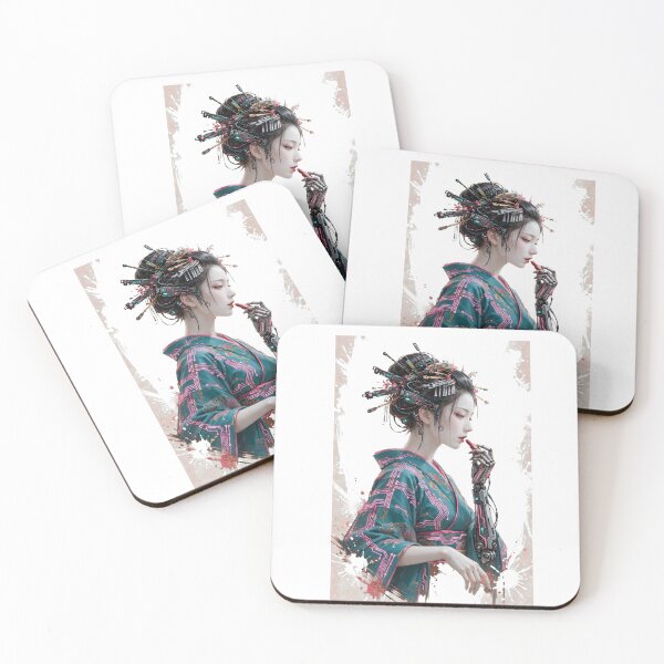 Item preview, Cyberpunk Geisha Cyborg Robotic Arming Japanese Aesthetic Art designed and sold by  One City Two Children Studio.