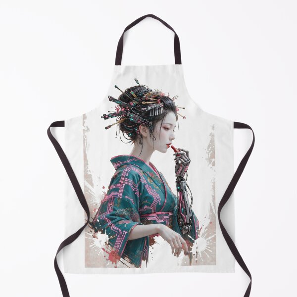 Item preview, Cyberpunk Geisha Cyborg Robotic Arming Japanese Aesthetic Art designed and sold by  One City Two Children Studio.