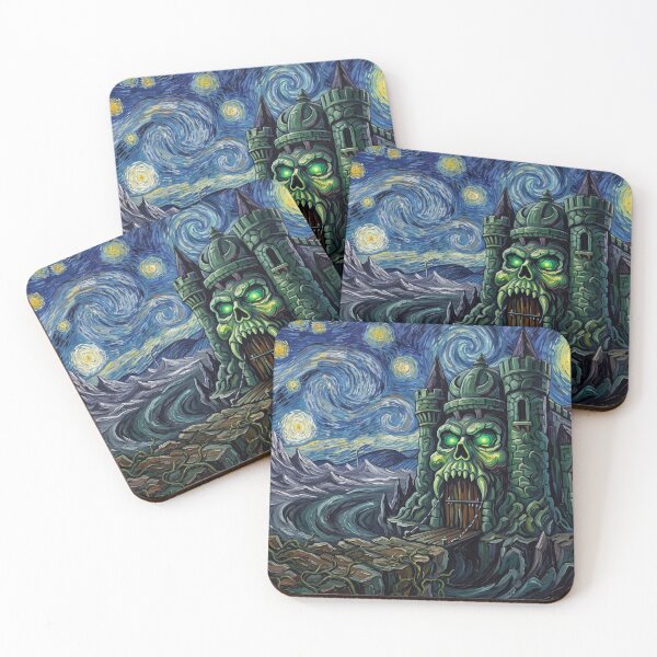 Item preview, Castle Grayskull Starry Night Fantasy Landscape designed and sold by Bad-Decisions-Designs.