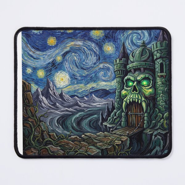 Item preview, Castle Grayskull Starry Night Fantasy Landscape designed and sold by Bad-Decisions-Designs.