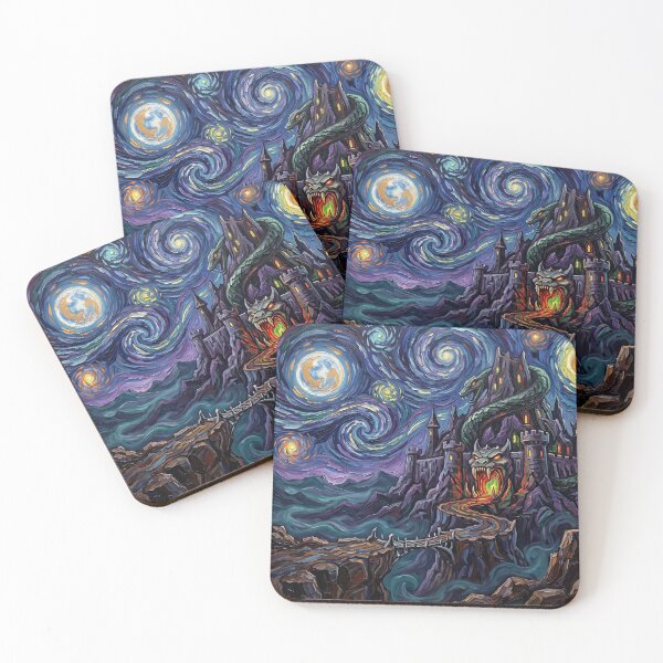 Item preview, Snake Mountain Starry Night Fantasy Landscape designed and sold by Bad-Decisions-Designs.