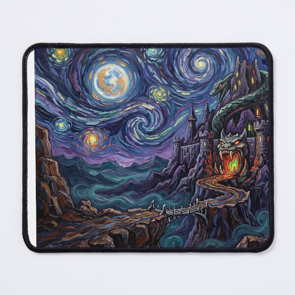 Item preview, Snake Mountain Starry Night Fantasy Landscape designed and sold by Bad-Decisions-Designs.