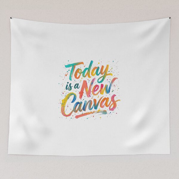 Item preview, Today Is A New Canvas Colorful Paint Quote designed and sold by Sanan Israyilli.