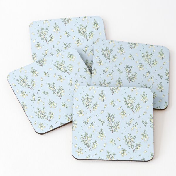 Item preview, Whispering Wildflower Shrub Pattern on Ice Blue designed and sold by Studio BC.