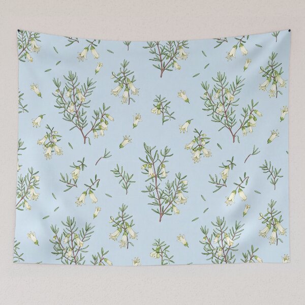 Item preview, Whispering Wildflower Shrub Pattern on Ice Blue designed and sold by Studio BC.