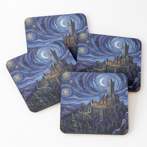 Item preview, Castle Frankenstein Starry Night Horror Landscape designed and sold by Bad-Decisions-Designs.