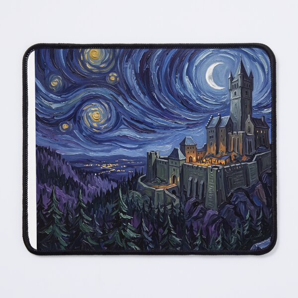 Item preview, Castle Frankenstein Starry Night Horror Landscape designed and sold by Bad-Decisions-Designs.