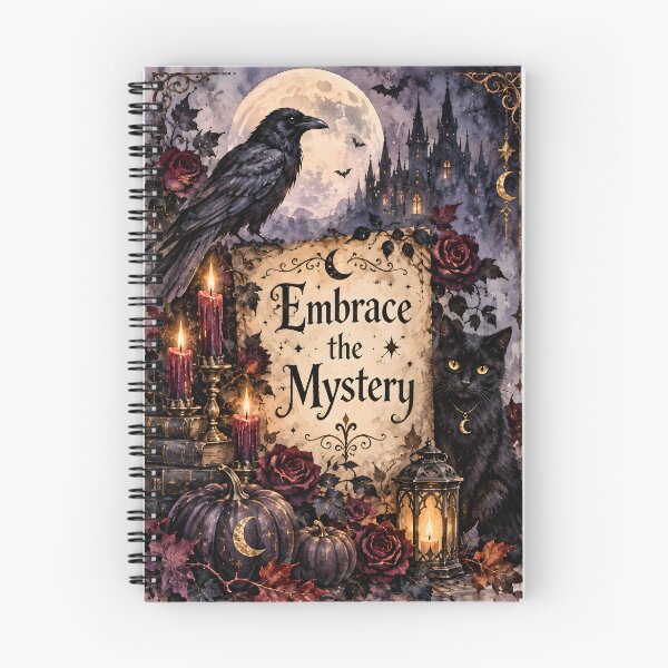 Item preview, Embrace the Mystery – Gothic Raven, Black Cat & Moon Halloween Art designed and sold by blankTeeShirt.