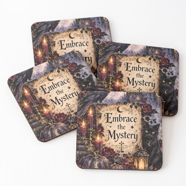 Item preview, Embrace the Mystery – Gothic Raven, Black Cat & Moon Halloween Art designed and sold by blankTeeShirt.
