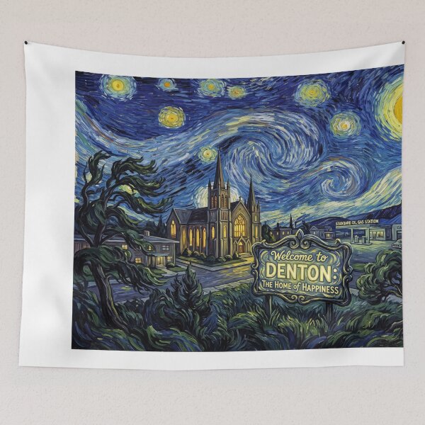Item preview, Welcome To Denton Starry Night Cinematic Landscape designed and sold by Bad-Decisions-Designs.