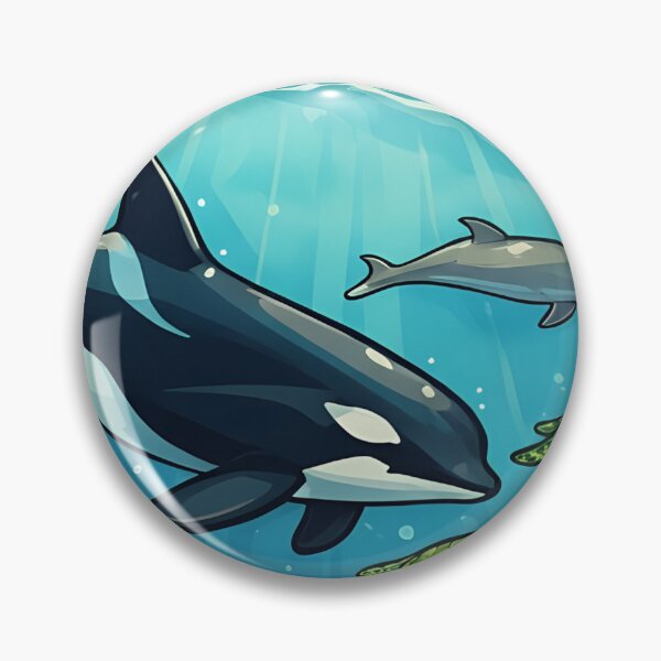 Item preview, Ocean Life Orcas and Dolphins Sunset Coral Reef Design designed and sold by HUTEND.