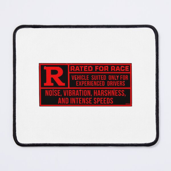 Item preview, Rated R for Race Bold Graphic Design in Black and Red designed and sold by vrtika.