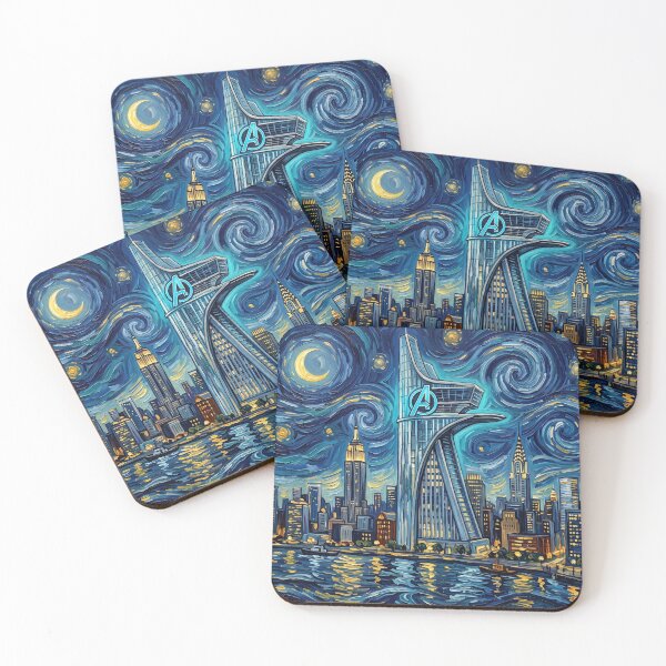 Item preview, Avengers Tower Starry Night Comic Book Landscape designed and sold by Bad-Decisions-Designs.