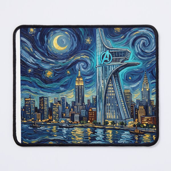 Item preview, Avengers Tower Starry Night Comic Book Landscape designed and sold by Bad-Decisions-Designs.