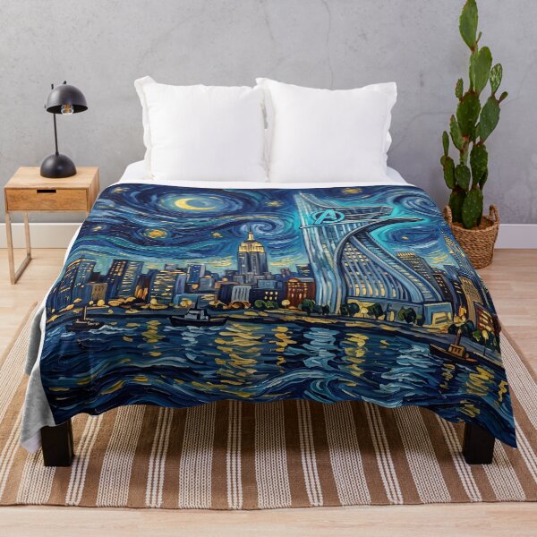Item preview, Avengers Tower Starry Night Comic Book Landscape designed and sold by Bad-Decisions-Designs.