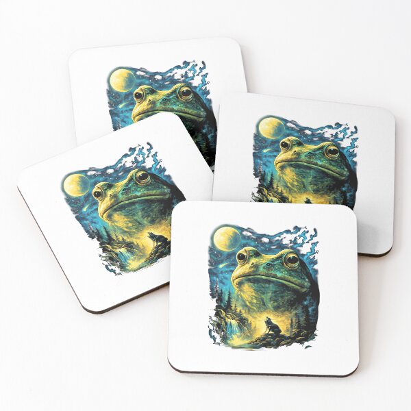 Item preview, Cosmic Frog and Howling Wolf Fantasy Night Sky designed and sold by HUTEND.
