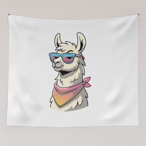 Item preview, Cool Llama In Sunglasses Bandana Cartoon Art designed and sold by Rupesh-Art26.