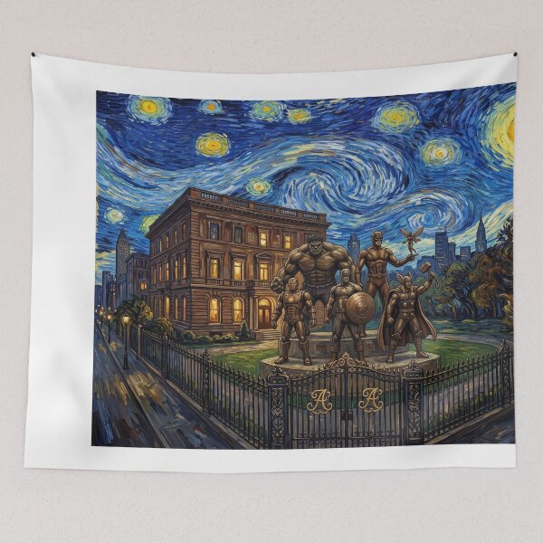 Item preview, Avengers Mansion Starry Night Comic Book Landscape designed and sold by Bad-Decisions-Designs.