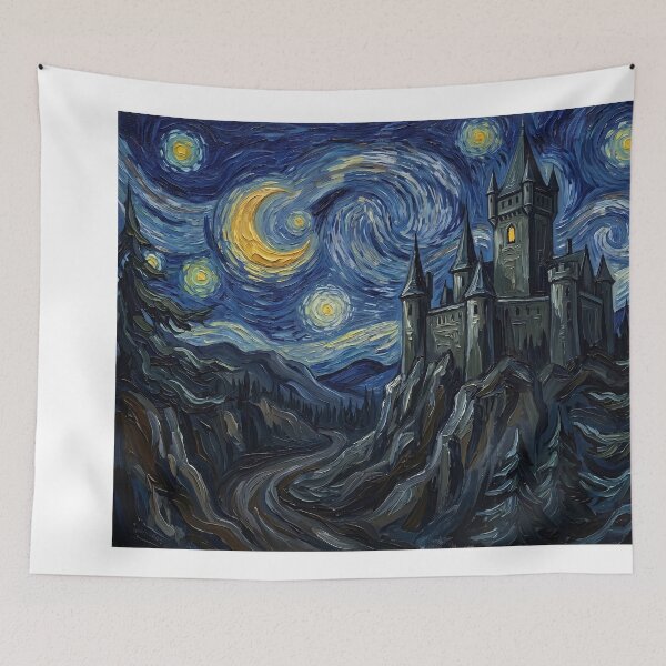 Item preview, Castle Dracula Starry Night Horror Landscape designed and sold by Bad-Decisions-Designs.