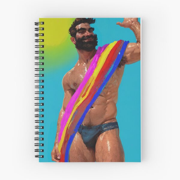Item preview, Bearded Man with Rainbow Pride Sash — Gay Pride Wall Art Painting designed and sold by FARIK Art & Design.
