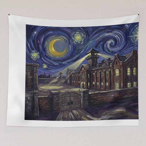 Item preview, Cold Mountain Penitentiary Starry Night Cinematic Landscape designed and sold by Bad-Decisions-Designs.