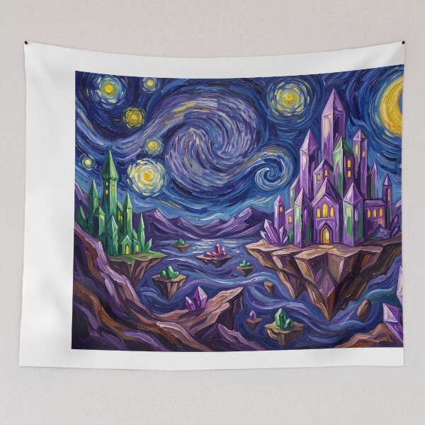 Item preview, Gemworld Starry Night Comic Book Landscape designed and sold by Bad-Decisions-Designs.
