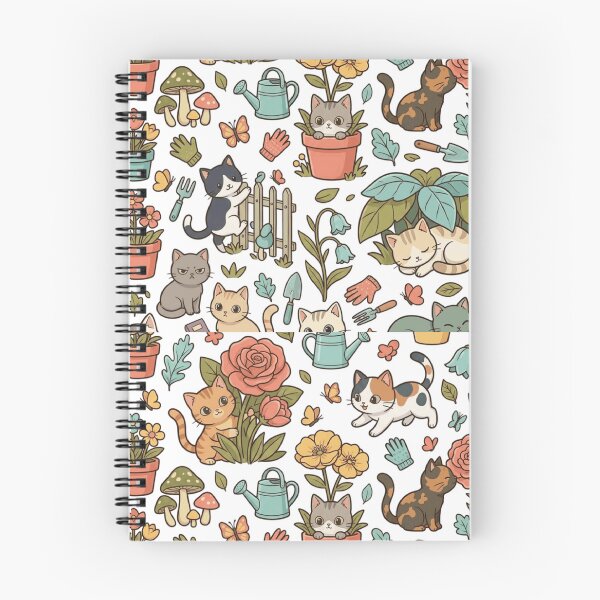 Item preview, Garden Cat Botanical Floral Roses Cute All Over Print Pattern    designed and sold by mood-draftsman.