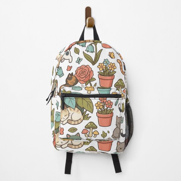 Item preview, Garden Cat Botanical Floral Roses Cute All Over Print Pattern    designed and sold by mood-draftsman.