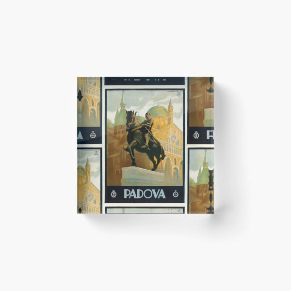 Item preview, Vintage Padova Travel Poster | Equestrian Statue Art | Italian Renaissance Masterpiece | Historic Basilica & Culture designed and sold by artofuniverse.