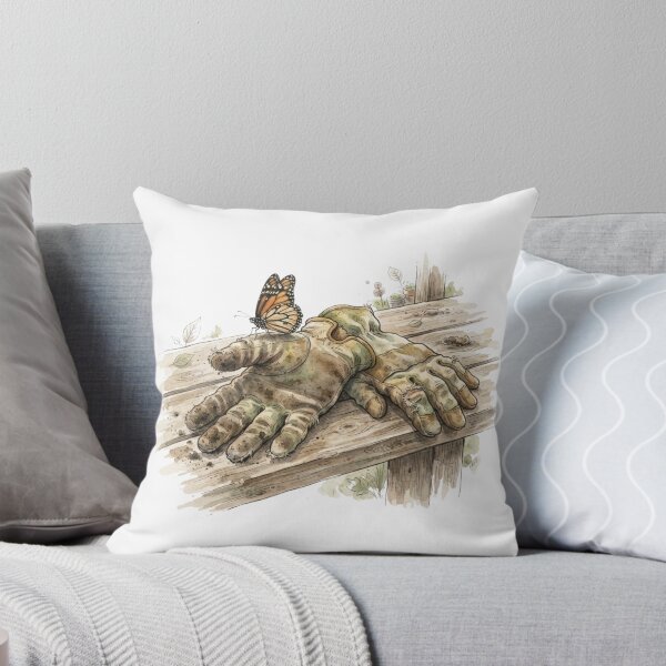 Item preview, Watercolor Gardening Gloves Monarch Butterfly Art designed and sold by Sanan Israyilli.