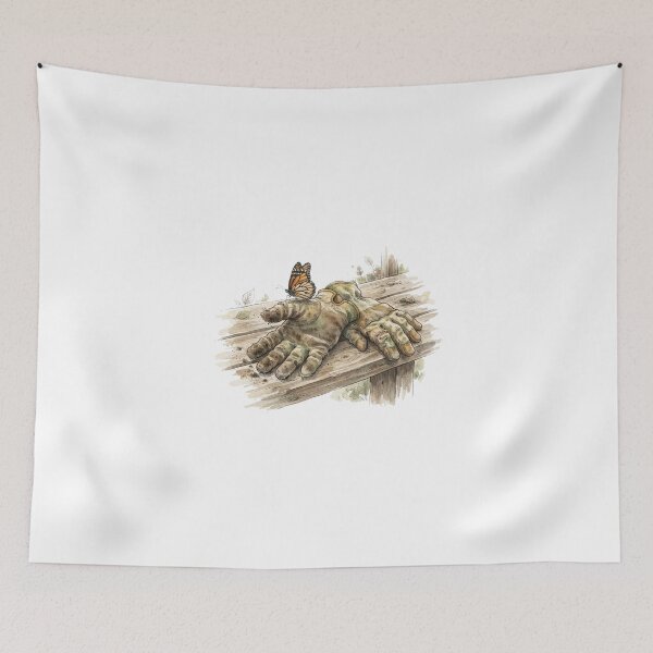 Item preview, Watercolor Gardening Gloves Monarch Butterfly Art designed and sold by Sanan Israyilli.