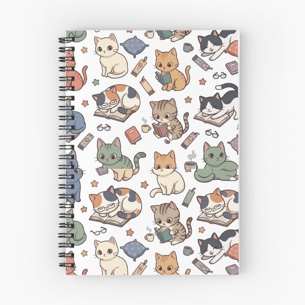 Item preview, Bookish Cat Reading Library Glasses Cute All Over Print Pattern    designed and sold by mood-draftsman.