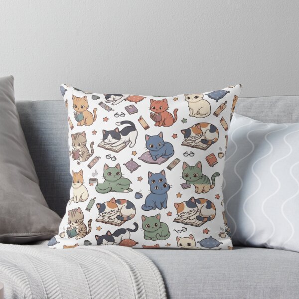 Item preview, Bookish Cat Reading Library Glasses Cute All Over Print Pattern    designed and sold by mood-draftsman.