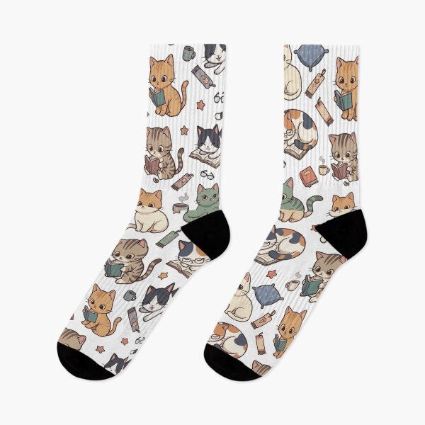 Item preview, Bookish Cat Reading Library Glasses Cute All Over Print Pattern    designed and sold by mood-draftsman.