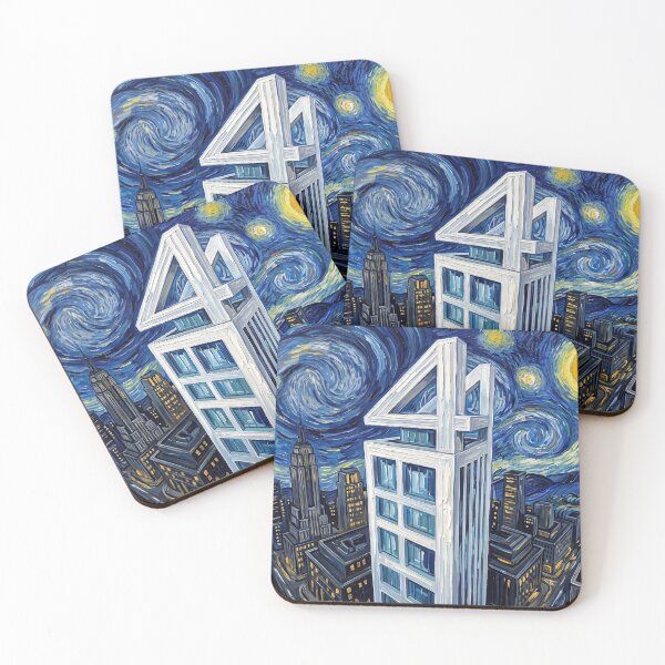 Item preview, Four Freedoms Plaza Starry Night Comic Book Landscape designed and sold by Bad-Decisions-Designs.
