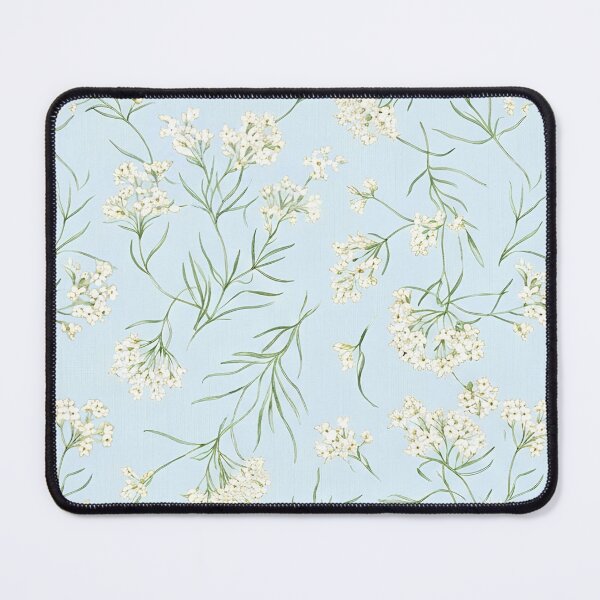 Item preview, Dainty White Native Wildflower Field Pattern on Soft Sky designed and sold by Studio BC.