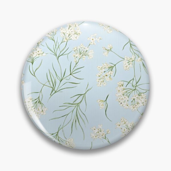 Item preview, Dainty White Native Wildflower Field Pattern on Soft Sky designed and sold by Studio BC.