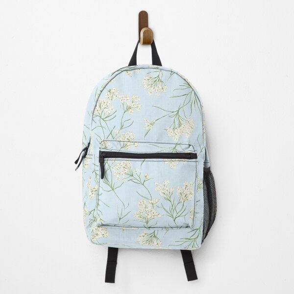 Item preview, Dainty White Native Wildflower Field Pattern on Soft Sky designed and sold by Studio BC.