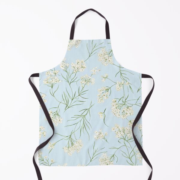 Item preview, Dainty White Native Wildflower Field Pattern on Soft Sky designed and sold by Studio BC.