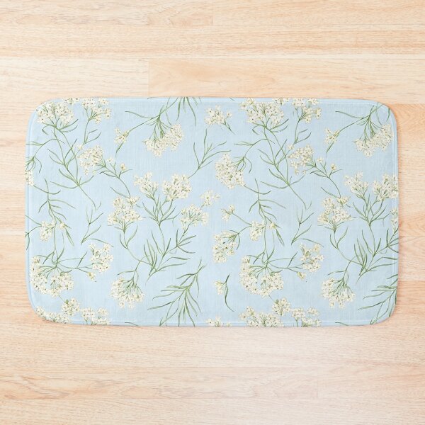 Item preview, Dainty White Native Wildflower Field Pattern on Soft Sky designed and sold by Studio BC.